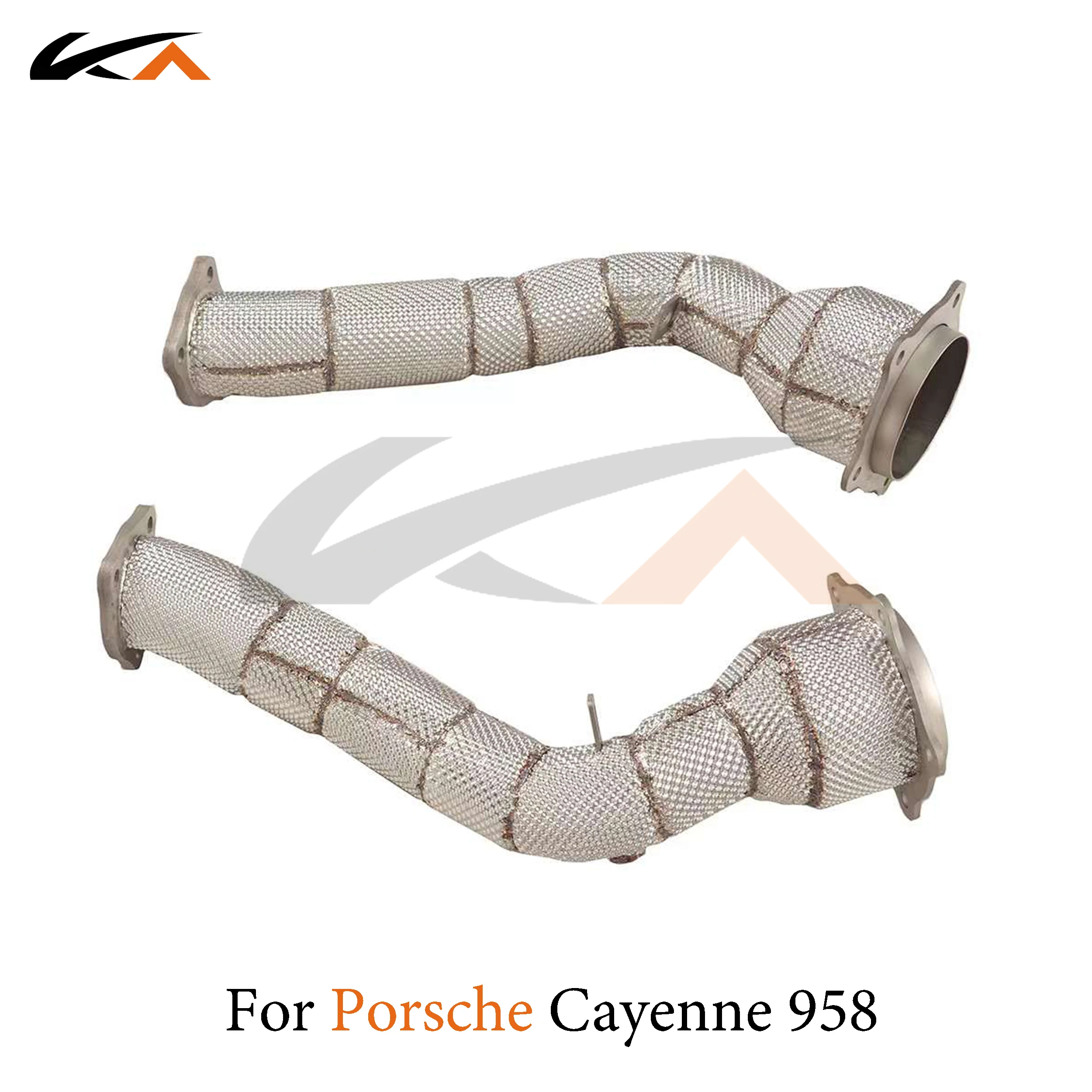 

KA Tuning downpipe exhaust stainless steel headers for Porsche Cayenne 958 4.8L performance auto parts heat shield catalysis