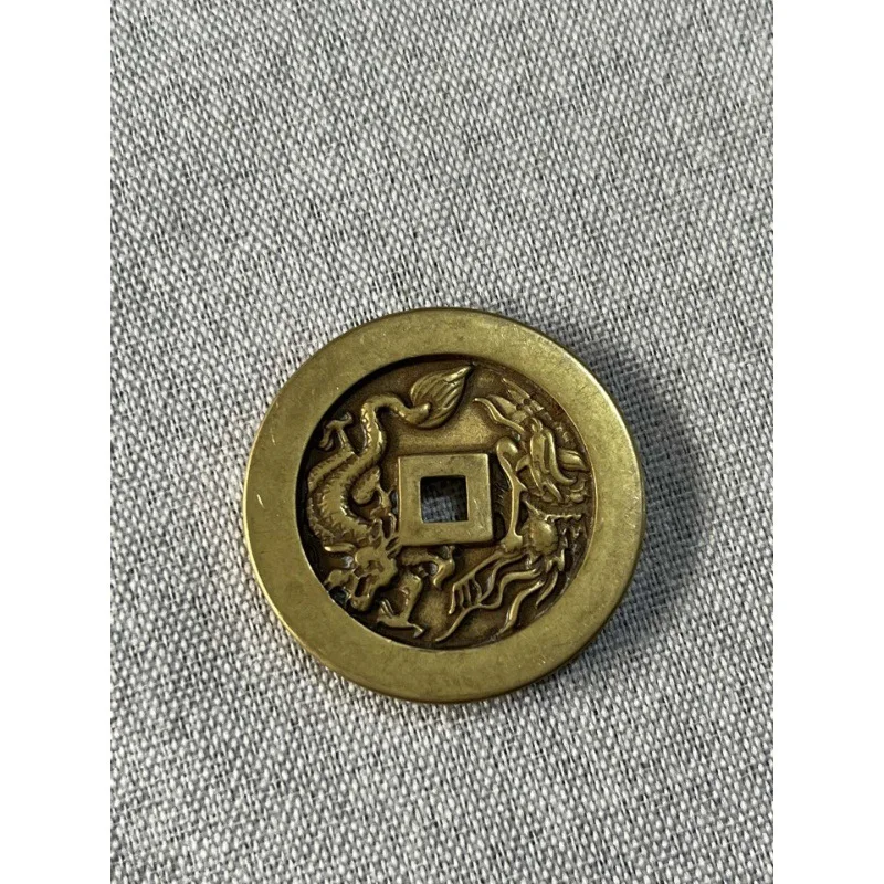 

Zhengde Tongbao Back Dragon and Phoenix Money Amulet Qing Dynasty Imitation Antique Copper Coin Collection