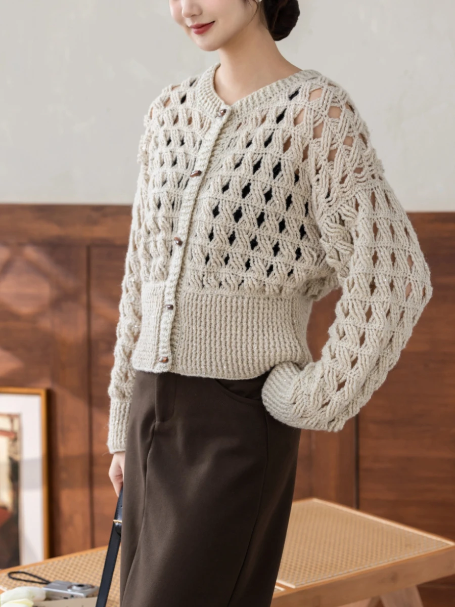 

Набор для вязания SuSuJie: Иглы для рукоделия, шерстяная пряжа, полые клубки для свитеров, китайский бренд, весна 2025