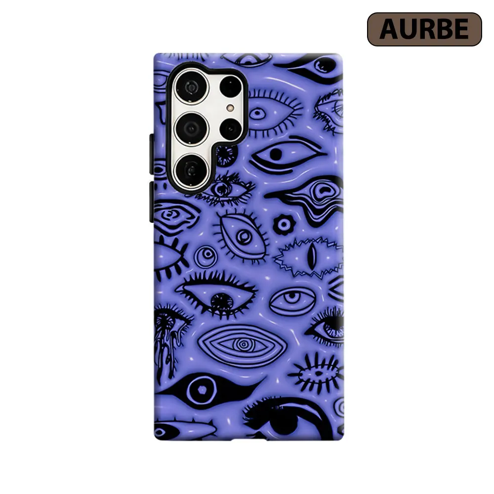 Psychedelic Eyes Texture Phone Case For Samsung Galaxy S26 S25 S24 S23 Ultra Plus HD Hard Double Layer Film Cover