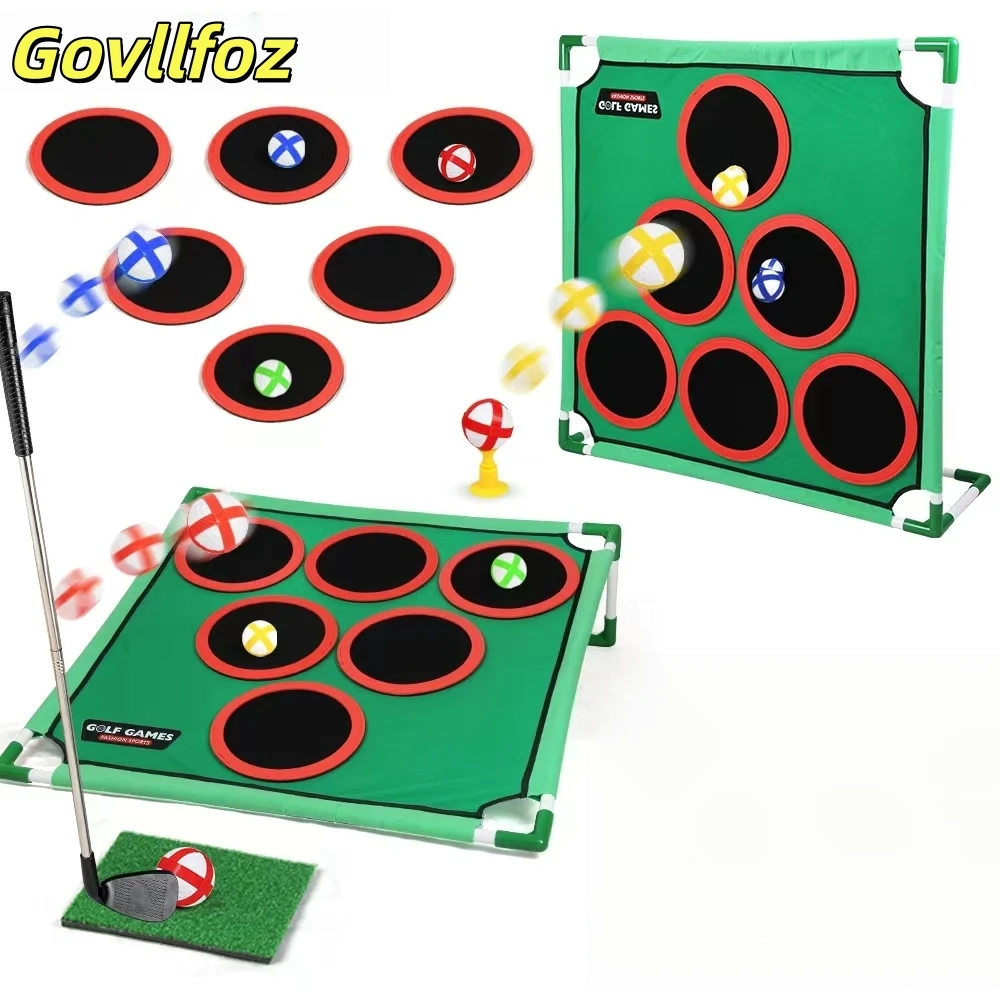 golf-game-play-set-portable-golf-chipping-game-cornhole-game-with-balls-putting-mat-putter-indoor-outdoor-putter-target-golfers