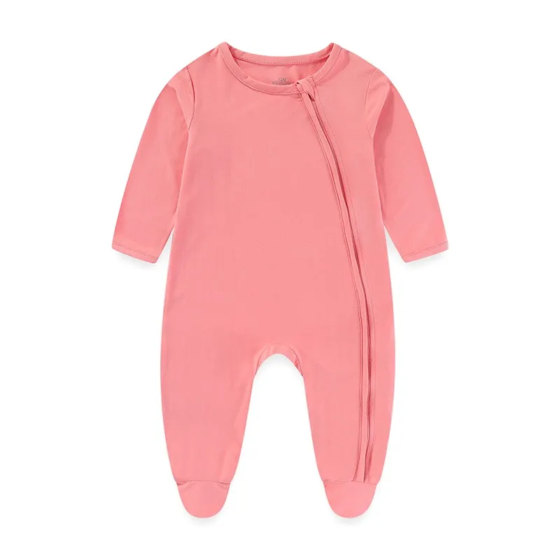 1 Piece Unisex Cotton Baby Girl Clothes Newborn 2-Way Zipper Solid Color Jumpsuits 0-12M Baby Boy Clothes Long Sleeve Autumn