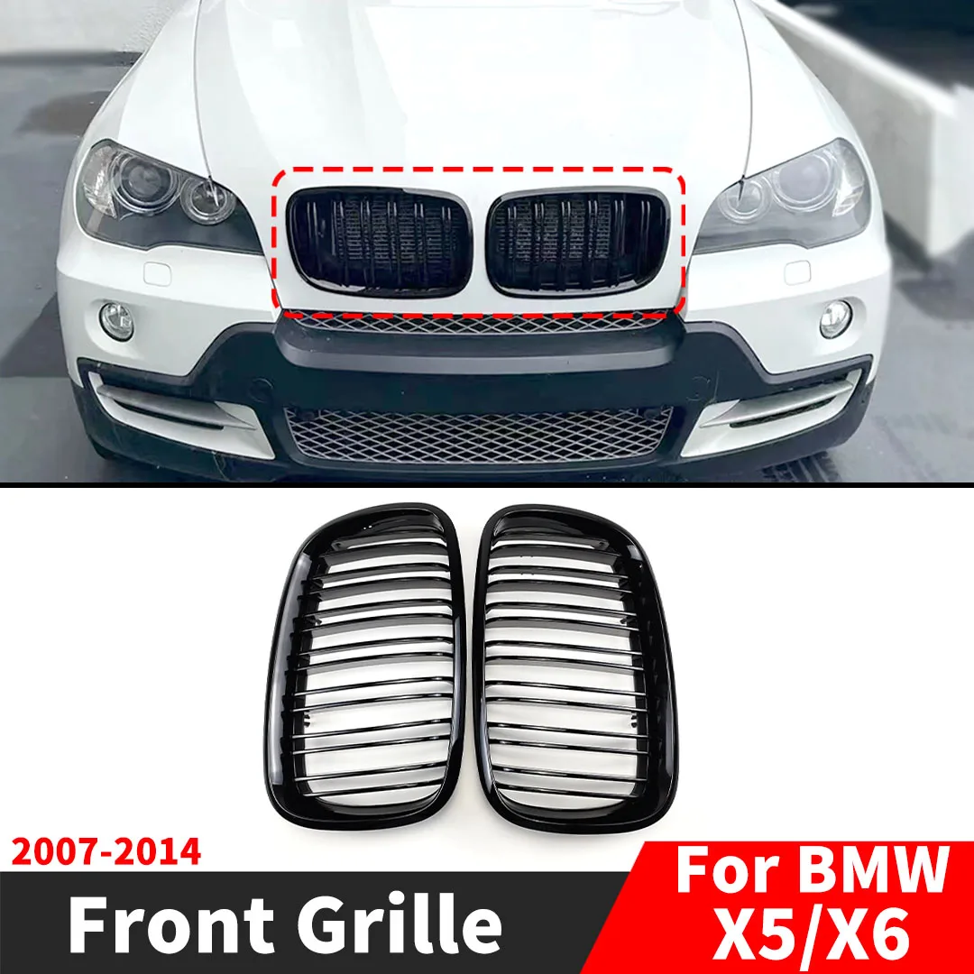 

Front Grille Inlet Grid Mesh Grill For BMW X5 X6 E70 E71 E72 2007-2014 like 30i 30d 35i 35d 40i 40d 48i 50i 50d Tuning Accessory