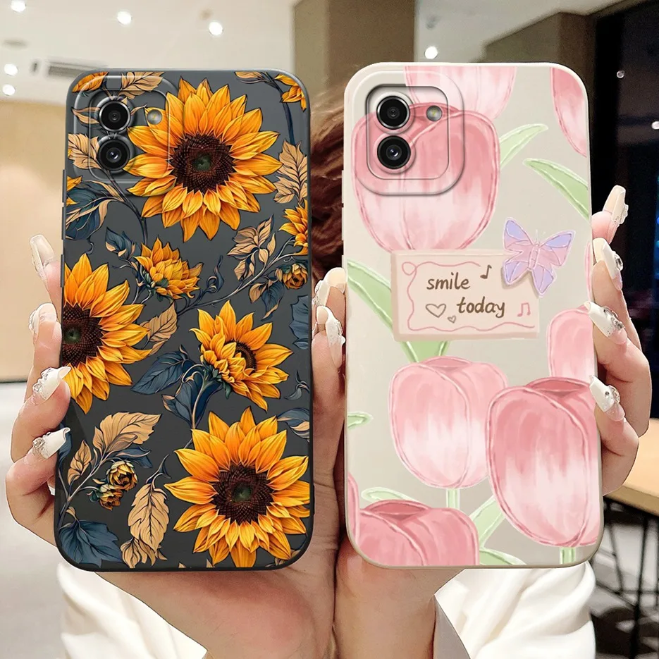 For Samsung Galaxy A03 4G Case SM-A035F Stylish Candy Painted Phone Cover Case For Samsung A03 Core A 03 s Galaxy A03s Soft Bags