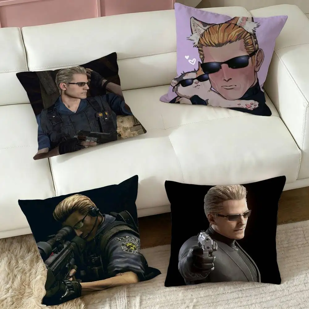 GAME Albert Wesker-rr  Pillow Case Square Double-Sided Sofa Cushion Cover Bedroom Bedside Pillow