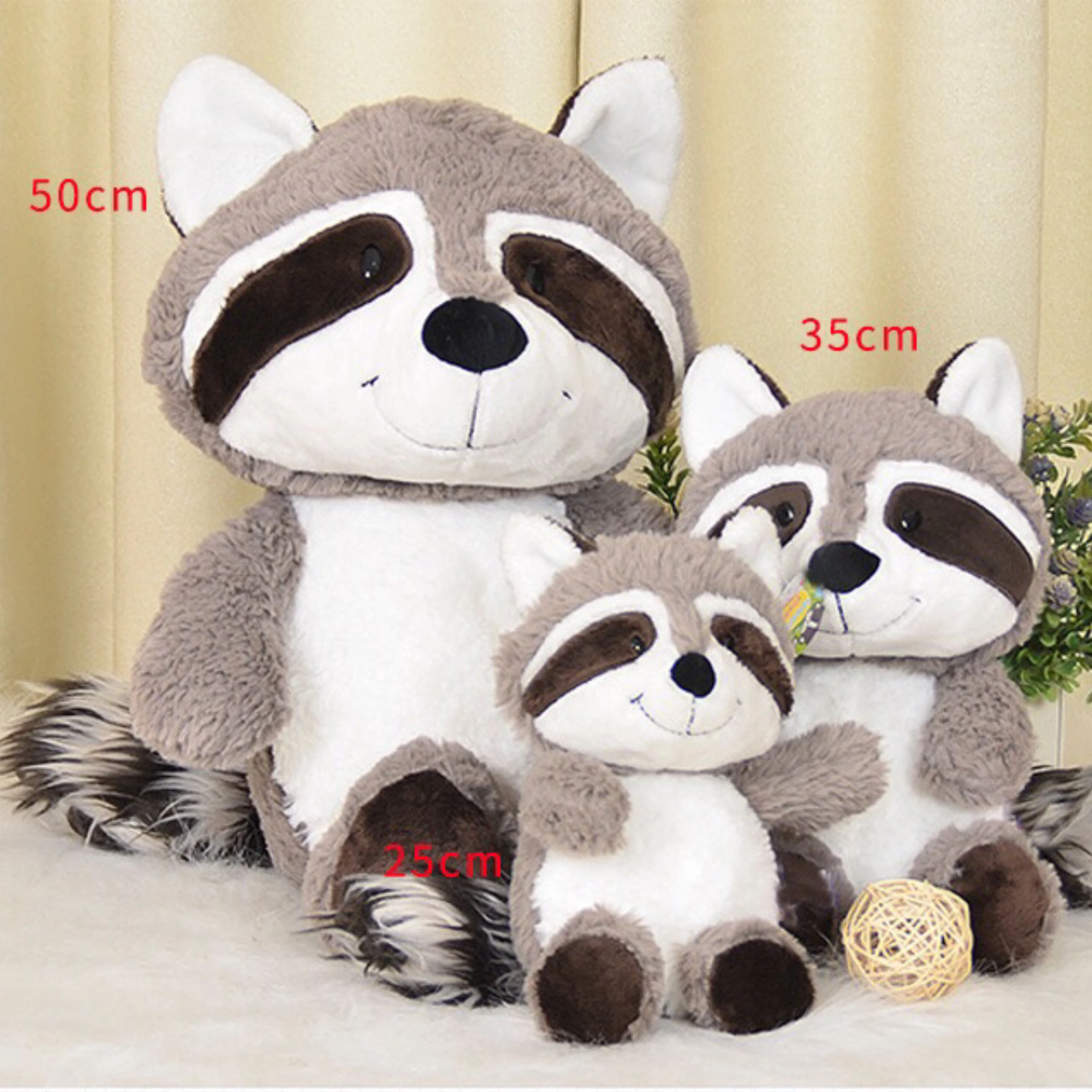 25cm Lovely Raccoon Plush Toy Cute Soft Stuffed Animals Doll Pillow For Girls Children Kids Baby Birthday Gift