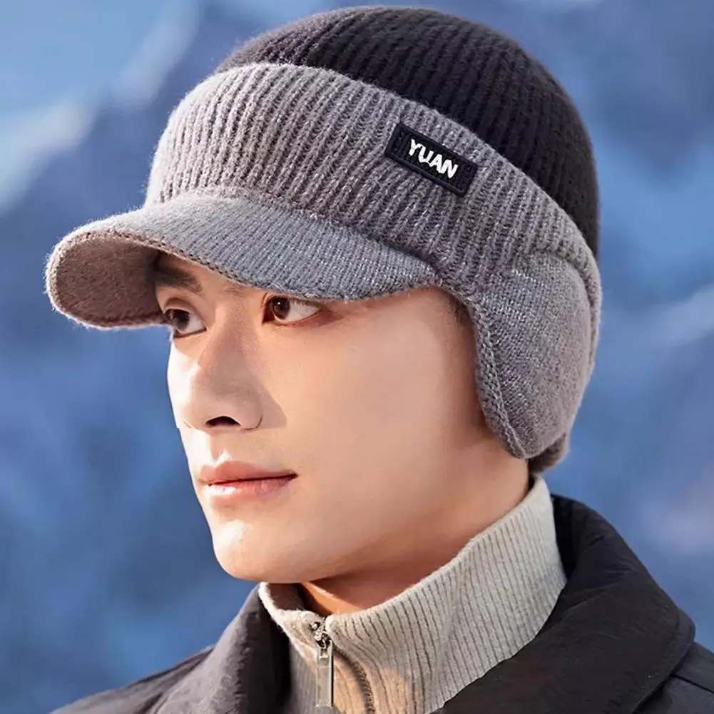 قبعة صغيرة محبوكة دافئة لعام 2025 مع حافة وأذن، قبعة بيريه دافئة مبطنة بالصوف للرجال والنساء، مناسبة للتنقل اليومي #6