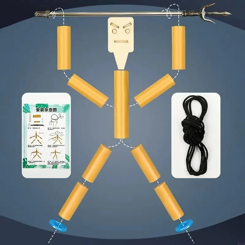 WXTD Battle Game Bamboo Man Toy Practice Joke Gadgets Funny Attack & Defense Fencing Puppet Toy for Adult Birthday Gift