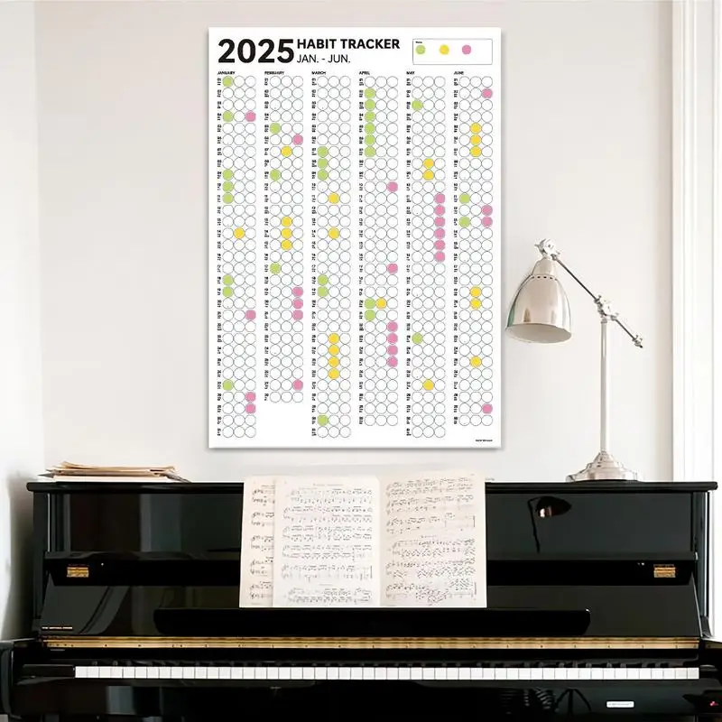 Планировщик отслеживания привычек, 6-месячный календарь продуктов и тренировки, еженедельный и ежемесячный планировщик отслеживания привычек, чтобы повысить
