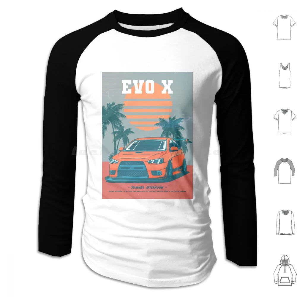 Evolution X Lancer Jdm Car Summer Aesthetic Vibe Hoodies Long Sleeve Evo X Gtr Aesthetic Jdm Car Fairlady Lancer