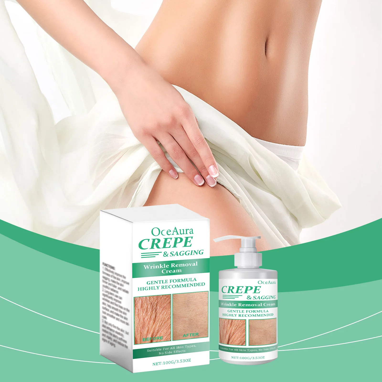 Crepe & Sagging Wrinkle Removal Cream - 100g Anti-Aging Face Moisturizer for Mature Skin | Gentle Formula to Firm, Lift