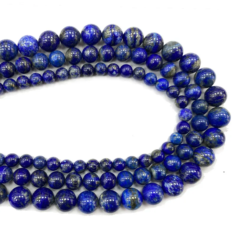 

Wholesale Lapis Lazuli Round Natural Gem Stone Beads For Jewelry Making DIY Women's Bracelet Necklace Charms 6/8/10MM 15''