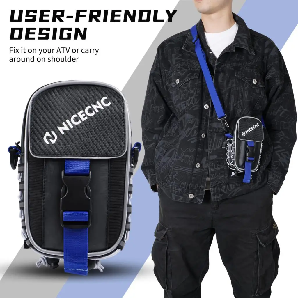 NICECNC For Yamaha Raptor 700 Raptor 700R 2016-2023 Fender Bag Waterproof Warning Tag Board Storage Bag 500D PVC ATV Accessories