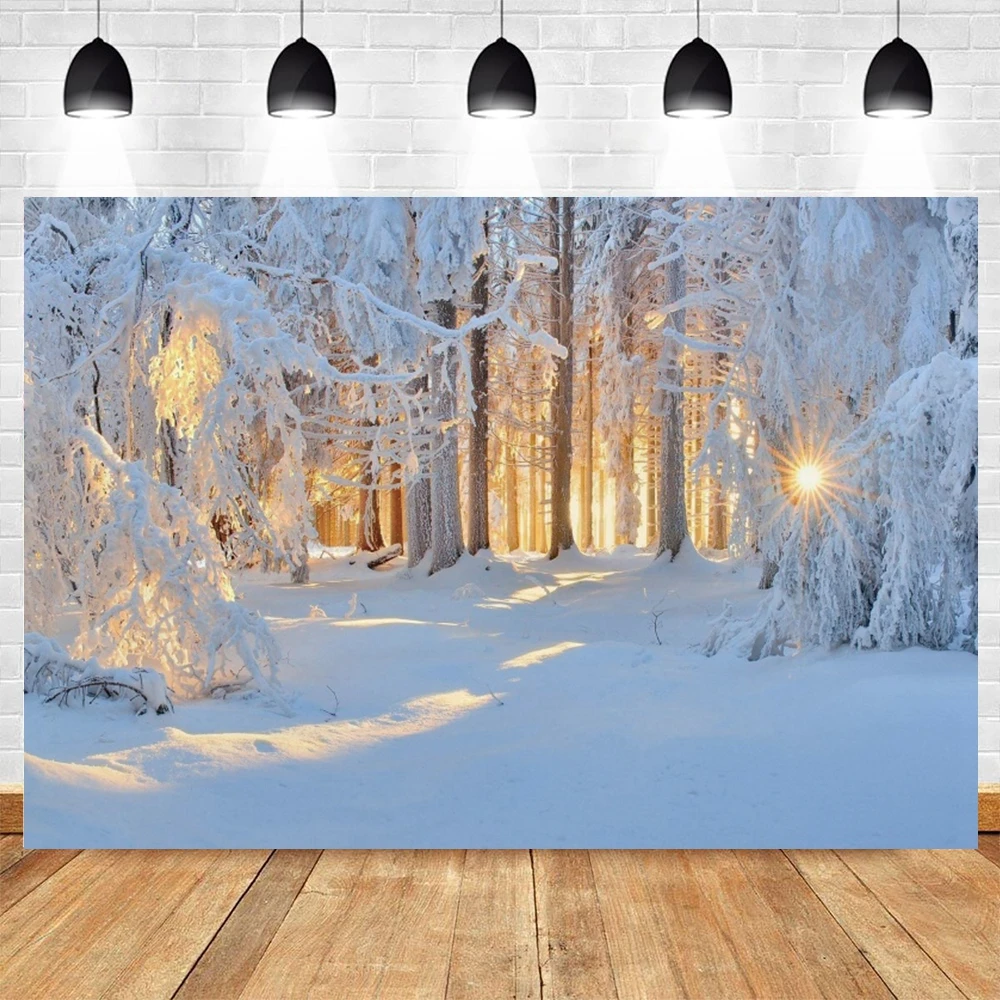 Зимний лес фон белая снежинка Рождество детский душ фотография фон вечерние Декор фотосессия набор для фотостудии