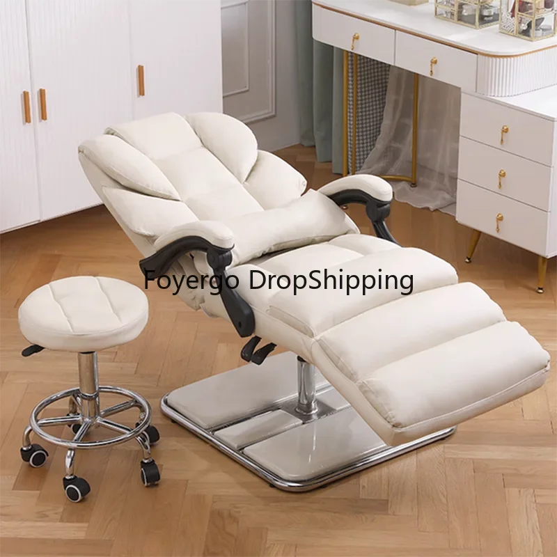 Chair  Beauty Chair Lie Down Lift Facial Mask Embroidery Skin Care Recliner Barber Multi-purpose Shop Cabeceros Furniture Barber