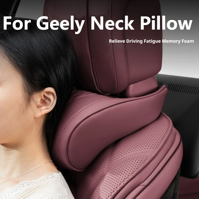 Memory Foam Car Headrest Pillow 2 Pcs For Geely Coolray Azkarra Starray Monjaro Tugella Emgrand E5 Breathable Car Lumbar Support