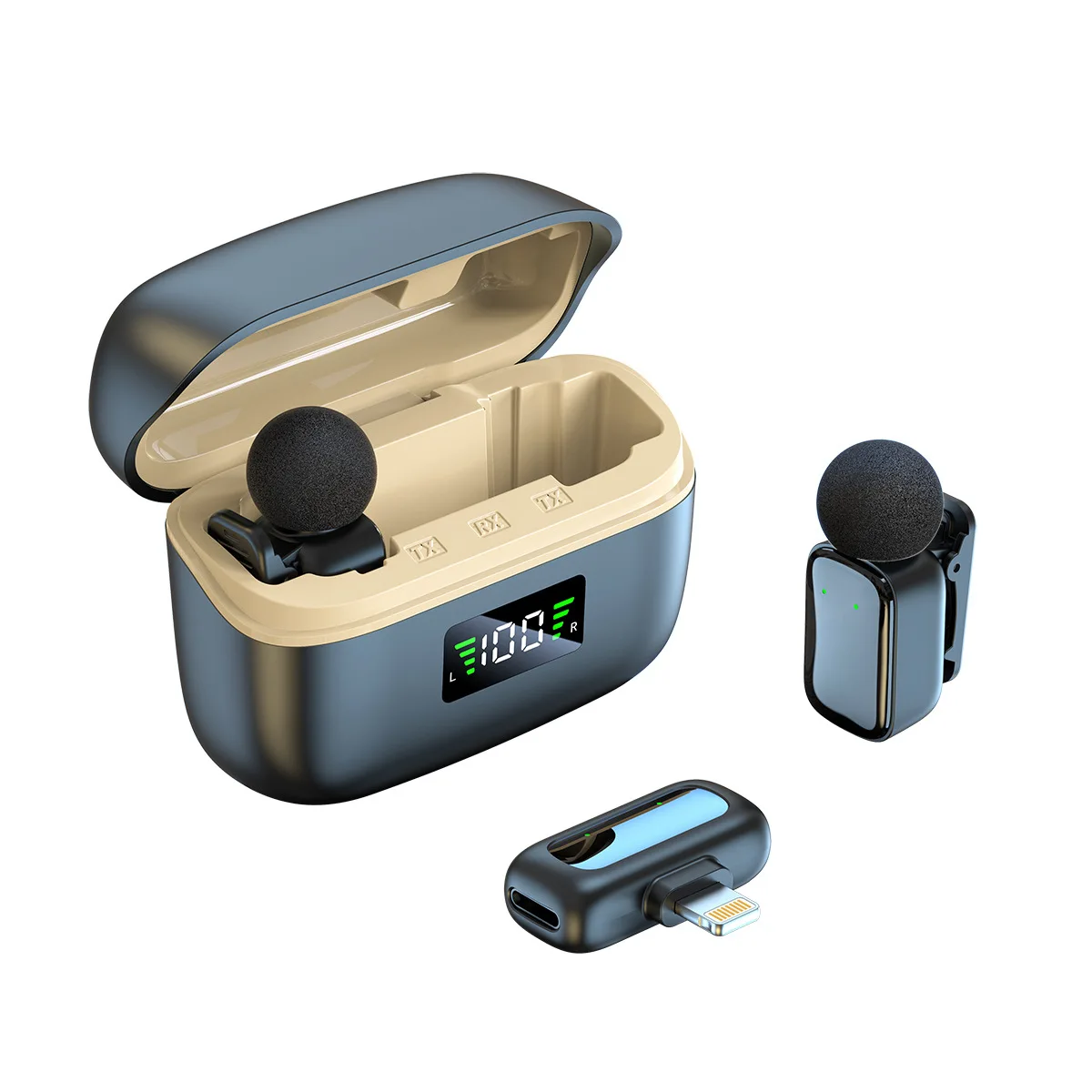 New mini fingertip one-to-two wireless collar microphone live radio microphone live collar microphone