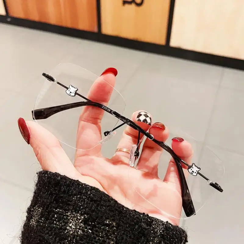 Transparent Anti-bluelight Glasses Bear Cute Anti Blue Light Block Large Frame Computer Screen Radiation Protection Eyewear
