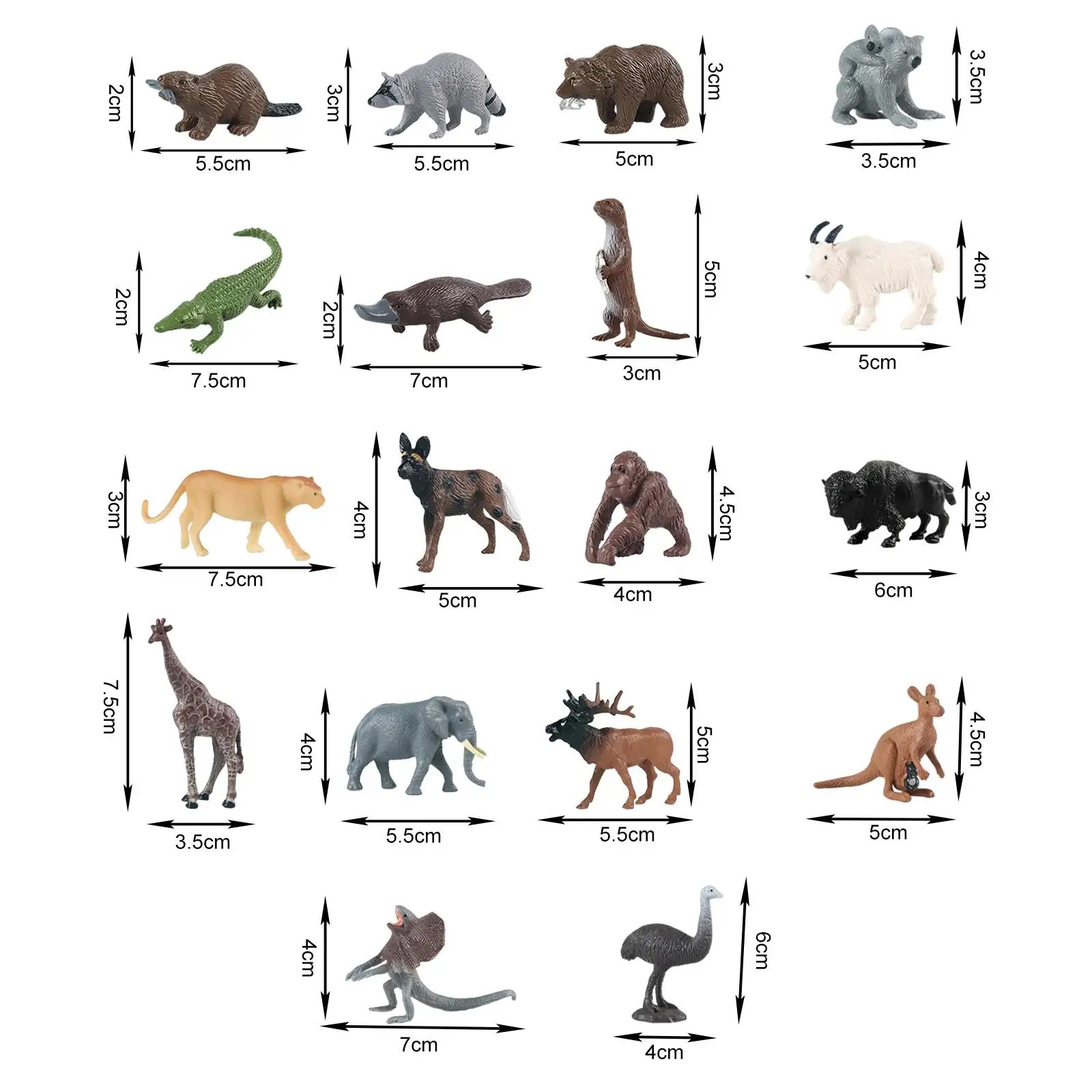 18x symulacja dzikich zwierząt zabawkowe figurki dzieci zestaw zabawkowy zabawki dla dzieci