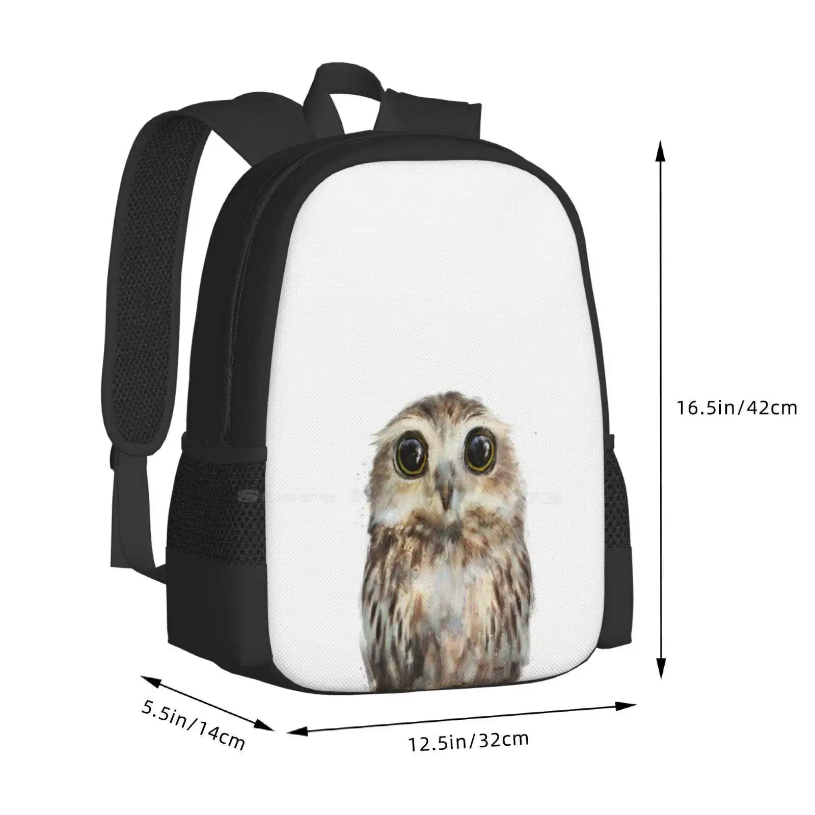 Mochila escolar de gran capacidad con diseño de búho pequeño, bolsa para ordenador portátil, colección de animales naturales, vida silvestre, Fauna, bosque, criatura