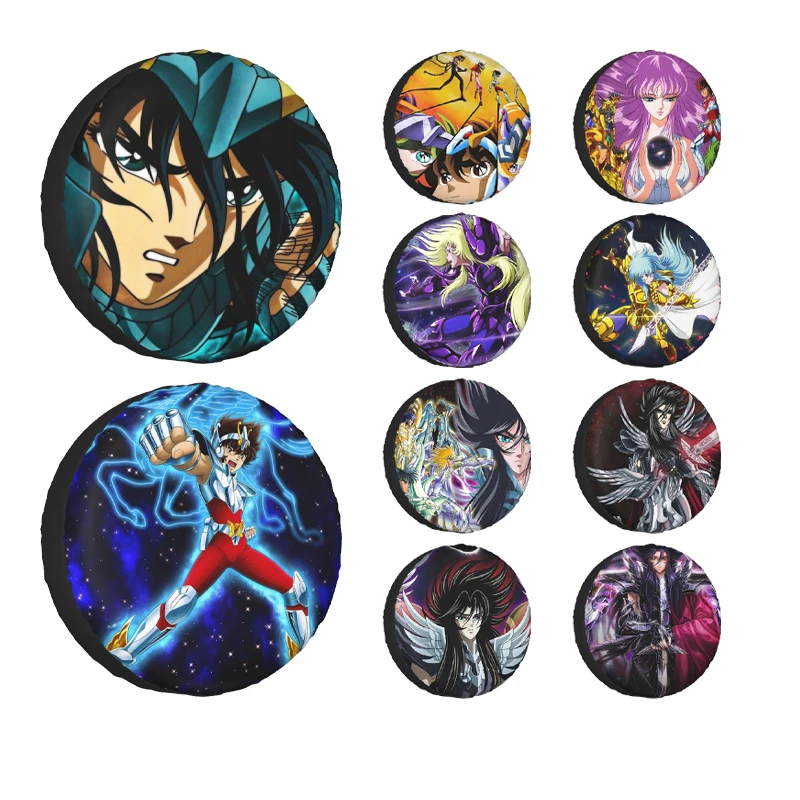 

Knights Of The Zodiac:Saint Seiya Tire Cover Wheel Protectors Weatherproof Universal for Jeep Trailer RV SUV Truck Camper