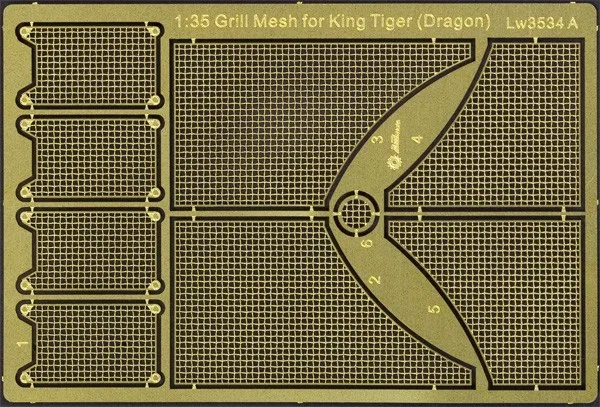 AM-WORKS LW35011 1/35 Grill Mesh for Dragon King Tiger & Jagdtiger - Upgrade Detail Set