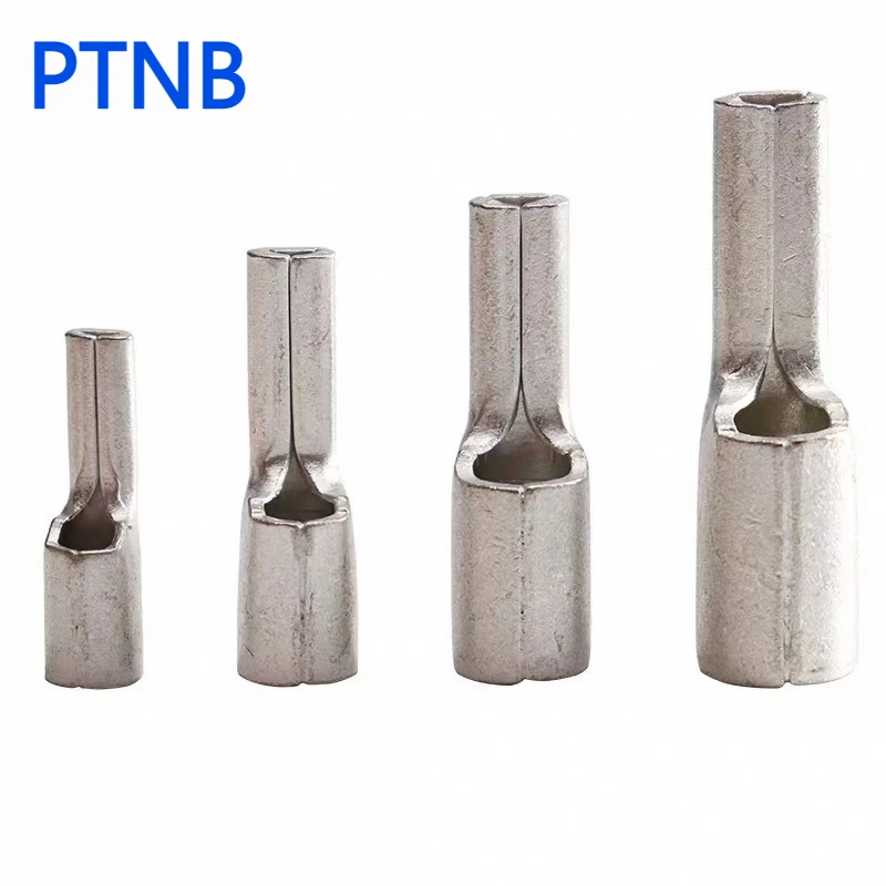 Tinned Pure Copper Non Insulated Flat Pin Terminal Naked Needle Crimp Wiring Harness Connector Use For 10-150mm2 Electrical Wire