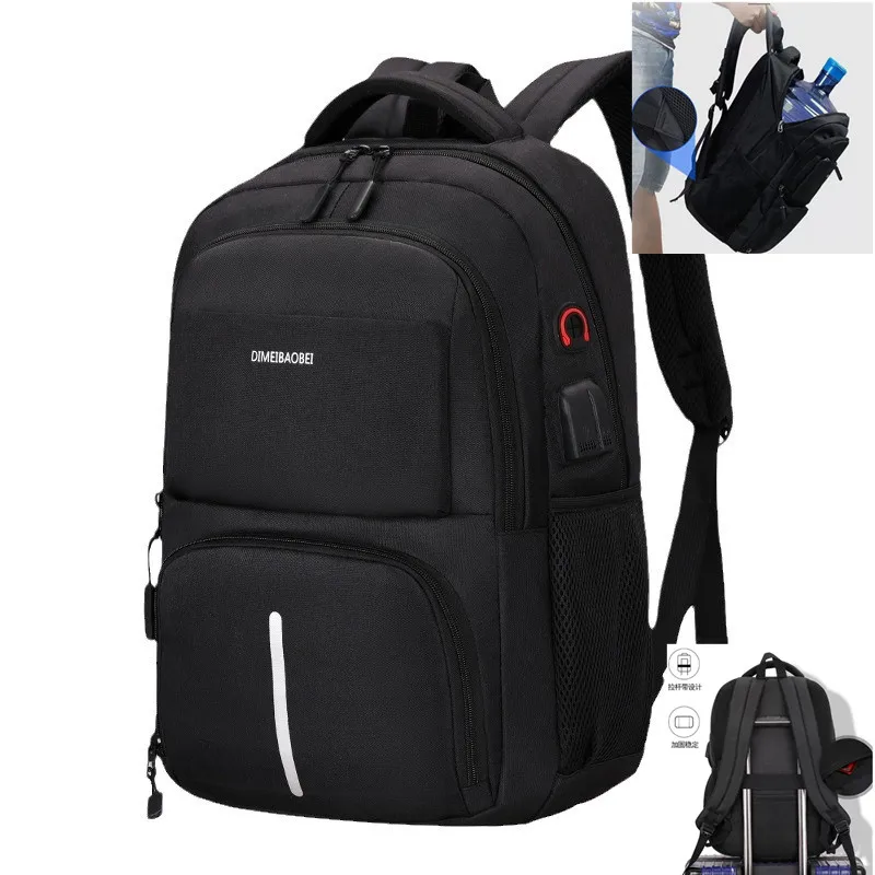 Men's Large Capacity Simple Business Backpack 15.6-inch Laptop Mochilas Waterproof Outdoor Leisure Travel Student School Bags 배낭