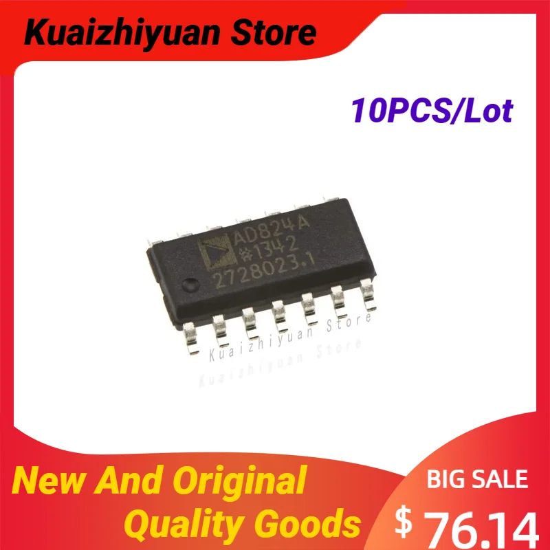 

10PCS/Lot New And Original AD824ARZ-14-REEL7 AD824ARZ-14 SOP14 Rail-to-Rail Low Power FET-Input Op Amp Quality Goods