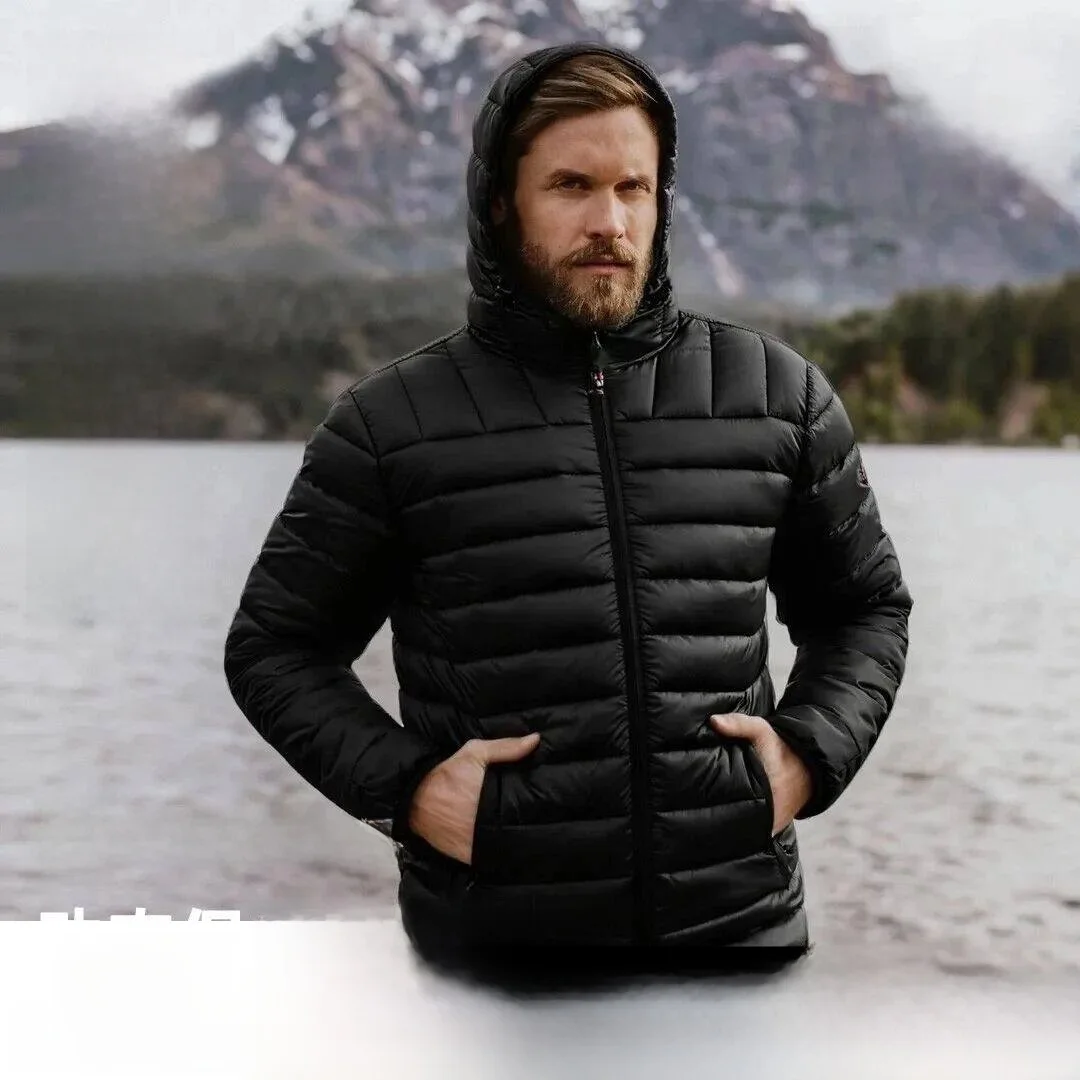 

Resistant to Wind And Water Lightweight Outdoor Technology Cotton Jaet with Hood High End Men's Casual Sle Polyester Fill...