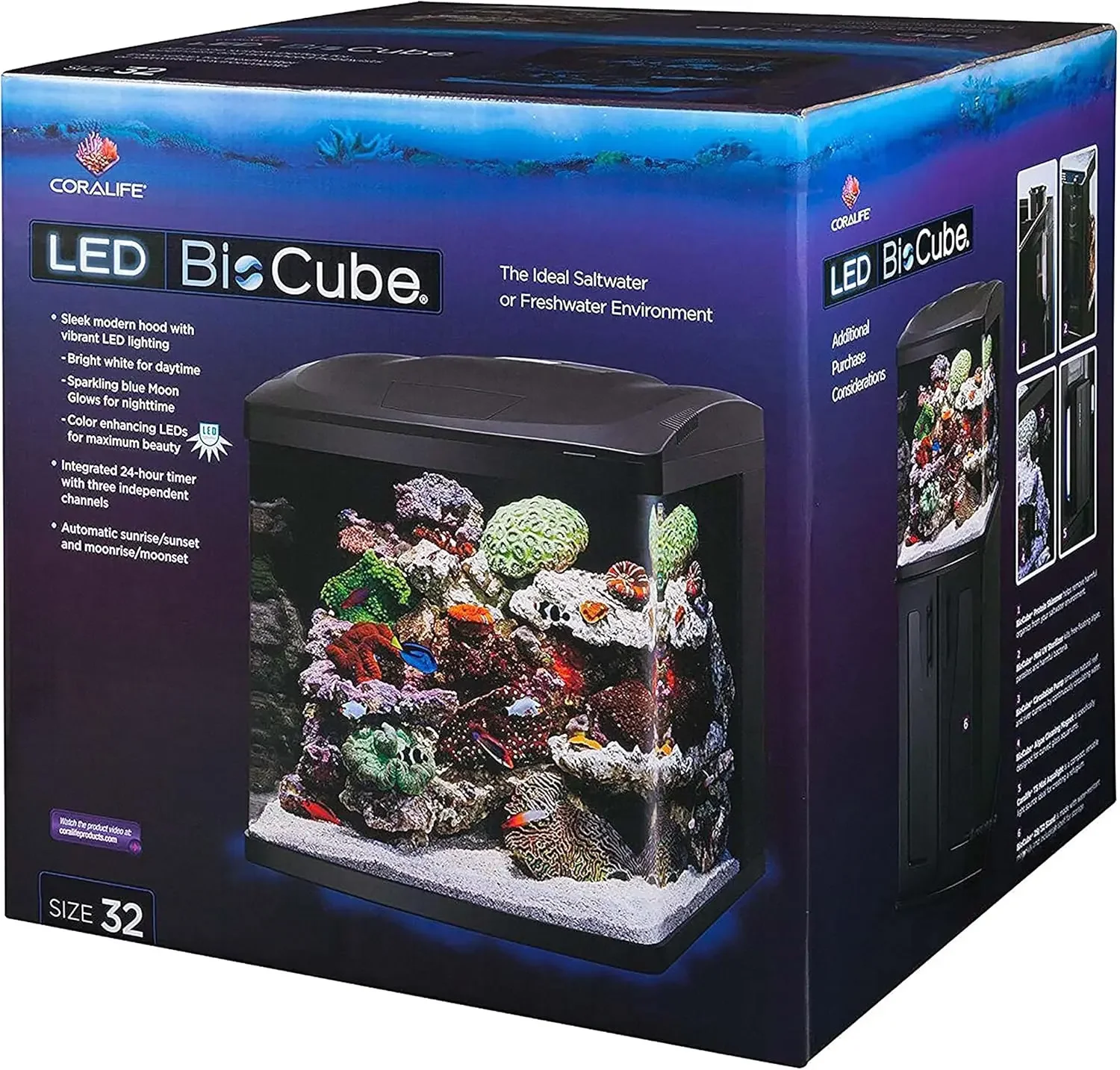 Christmas.LED BioCube Aquarium Fish Tank Kit, 32 Gallon