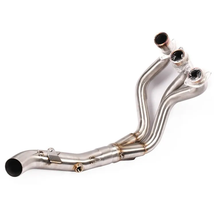 Komplettes Auspuffsystem mit Krümmer, Verbindungsrohr, Schalldämpfer und Endrohren für Yamaha FZ09 MT-09 2014-23 Auspuffrohre – Detail 4