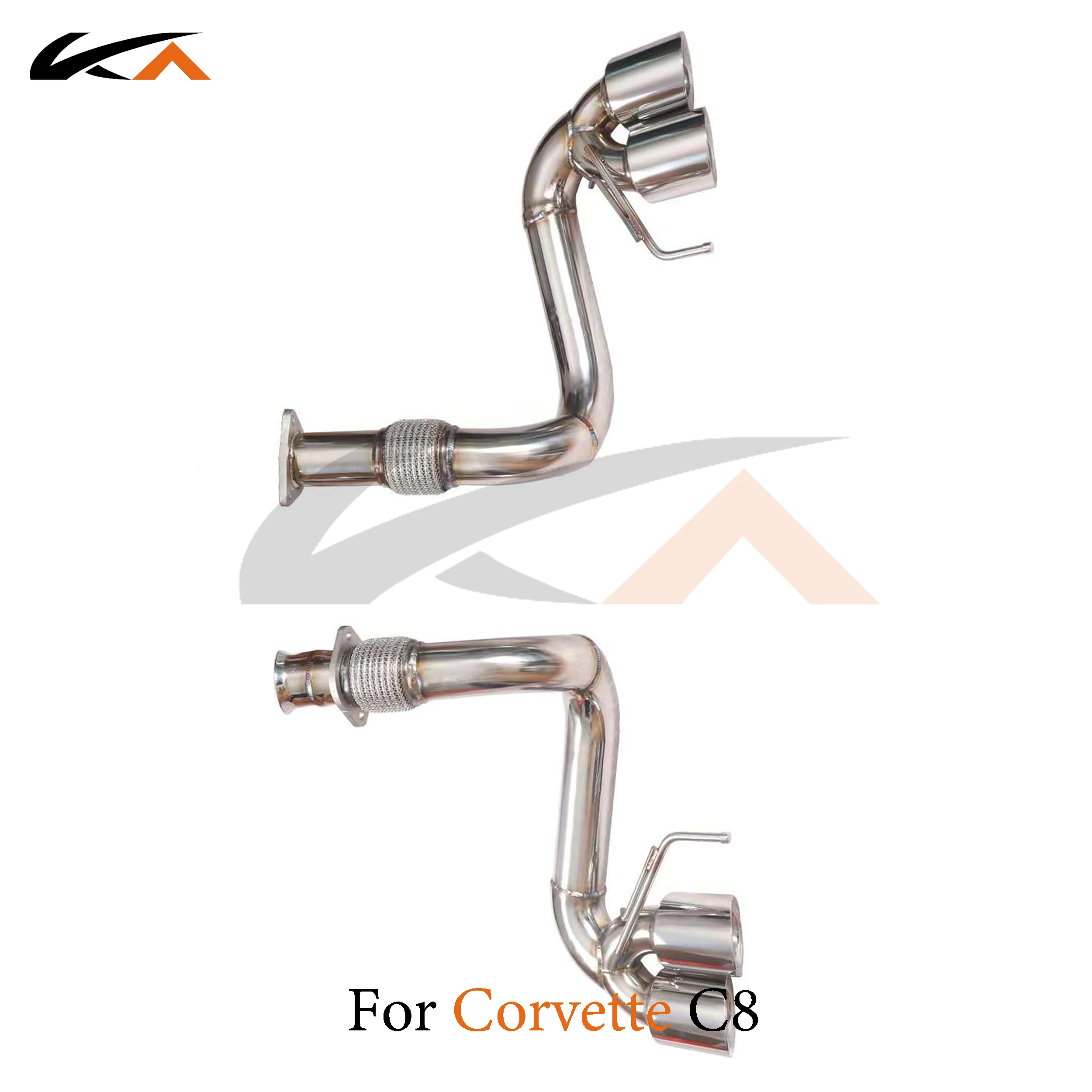 KA Tuning exhaust system stainless catback for corvette c8 6.2 performance parts straight pipe car accessories