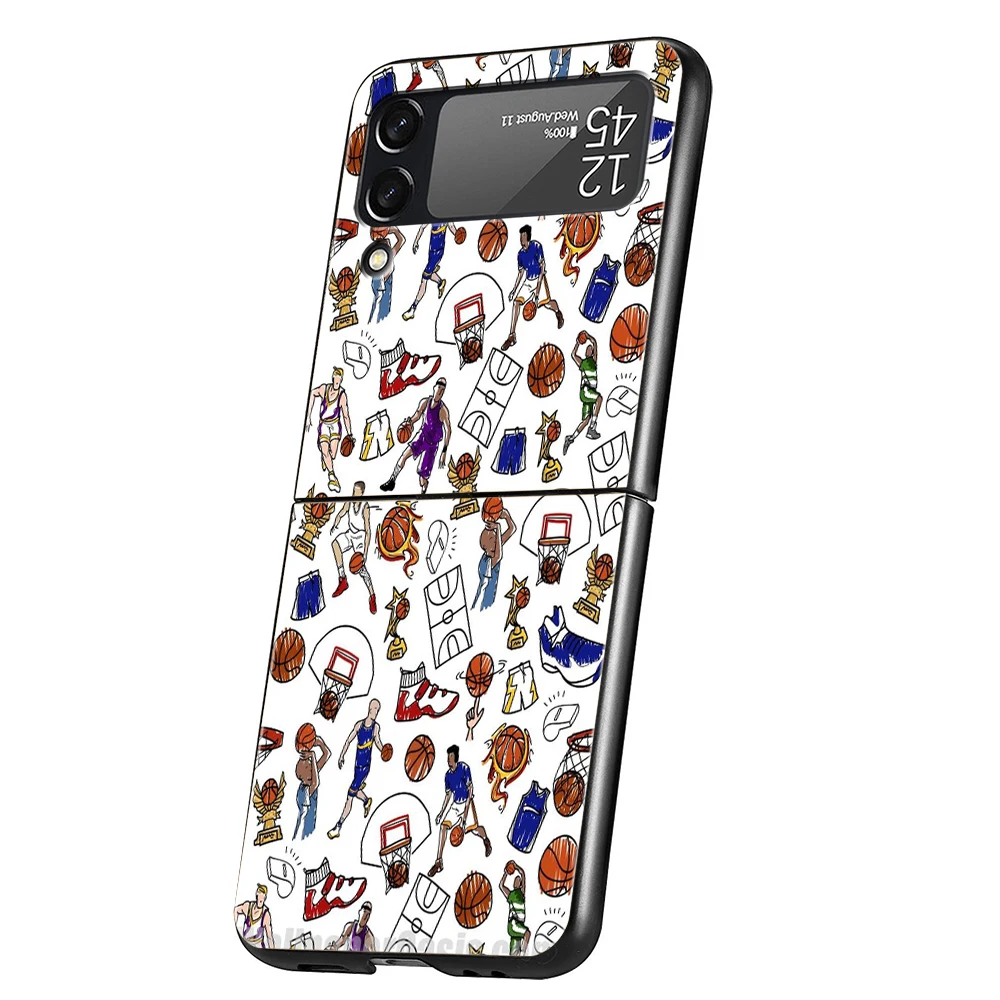 Football Sport Hard PC Phone Case For Samsung Galaxy Z Flip 4 5 6 Transparent Cover For Galaxy Z Flip 3 Foldable Shockproof Case