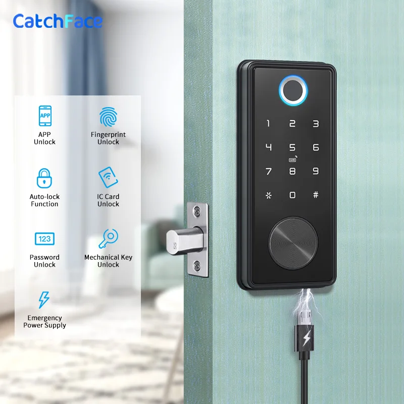 TUYA Smart Lock Electronic Deadbolt Intelligent APP Fingerprint  Key Digital Lock Keyless For Home Office Apartment Hotel