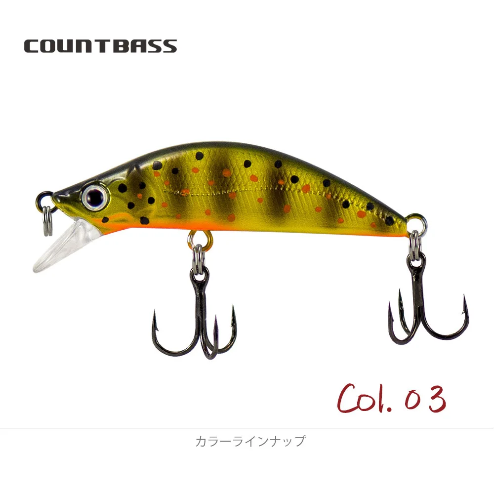 COUNTBASS Forellen-Minnow, 50 mm, 5,5 g, (1,97 Zoll, 0,2 Unzen), sinkende Angelköder, Kunststoff-Wobbler, Barsch, Leurre Angler's Tackle – Detail 19