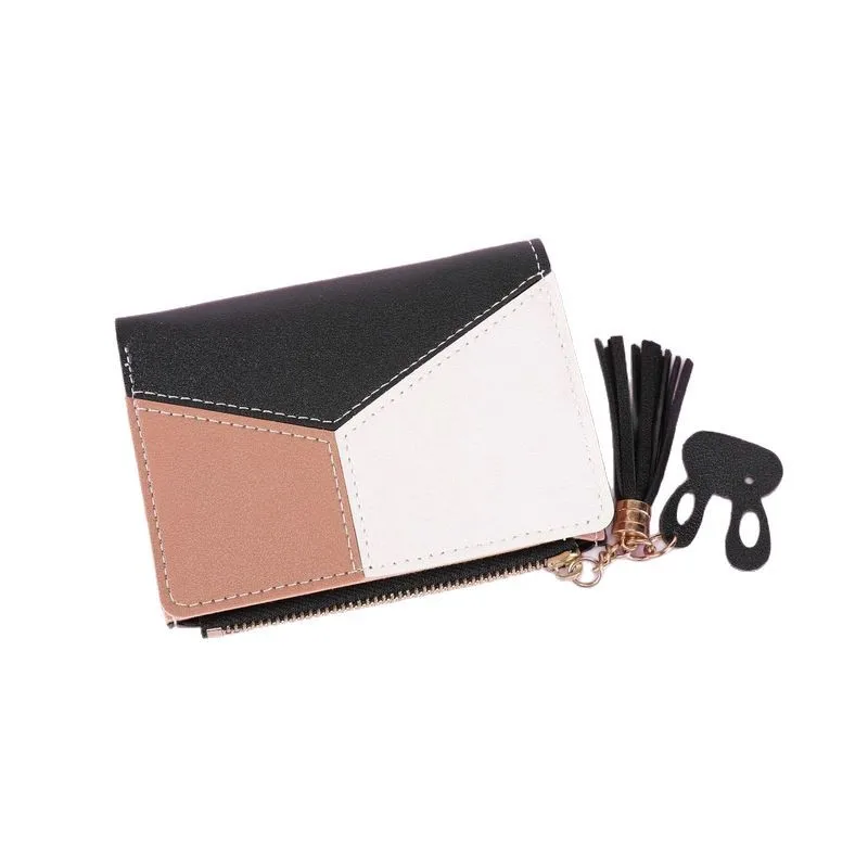 محفظة نسائية قصيرة الراقية محفظة الموضة خياطة التباين اللون طالب السيدات حامل البطاقة محفظة نسائية للعملات المعدنية المحفظة