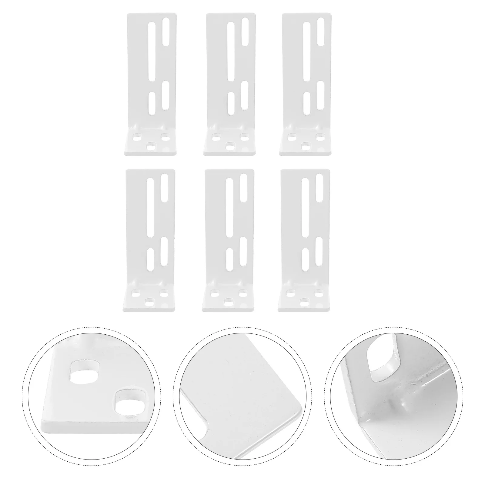 6pcs Curtain Track Mount Code Stainless Steel Metal Curtain Fixing Parts For Home Office Hotel Store Installation