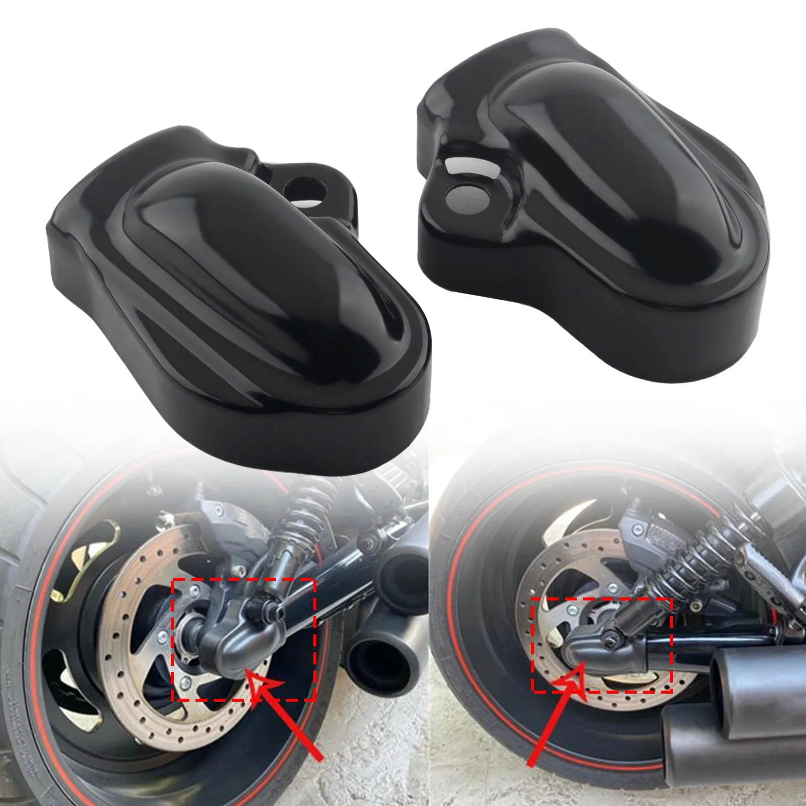 2Pcs Motorbike Bar Shield Rear Axle Cover Wheel Shaft Cap Side Protector Guard For Harley V-Rod Muscle VRSCF VRSCAW VRSCD