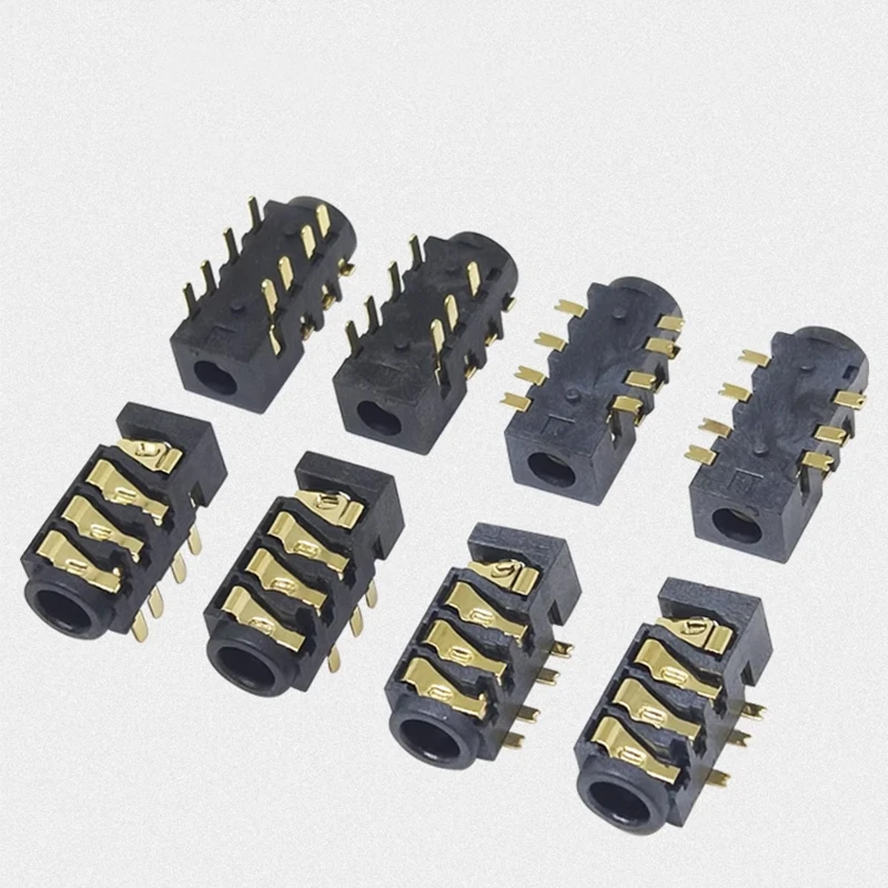100PCS PJ-393 3.5mm Headphone Jack Socket SMD / DIP 7Pin 8Pin Audio Jack Gold-Plated 8 Foot 7 Foot Section4