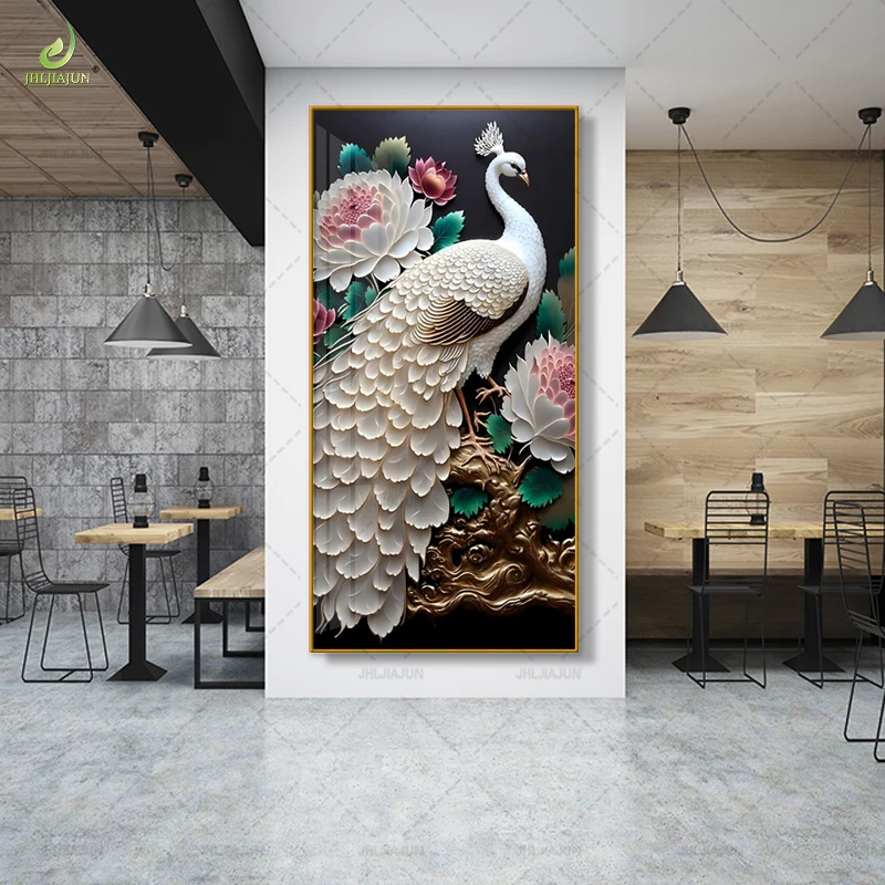 Newest Factory Direct  Crystal Porcelain Diamond painting Aluminium frame Animal Luxury wall art for home decor