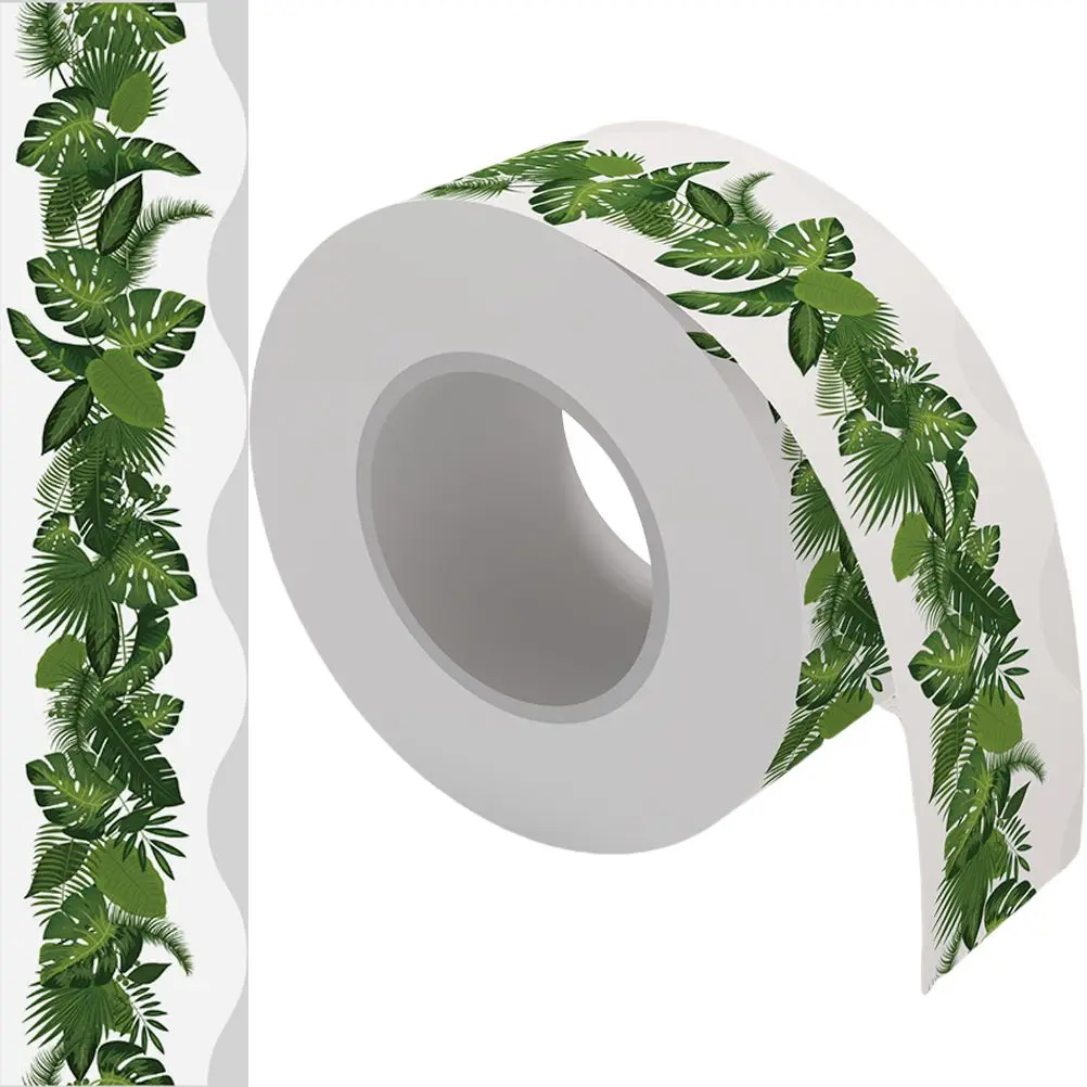 

Leaves Border Stickers Tree Pattern Green Wear-resistant Classroom Bulletin Board Trim Removable Self-adhesive Teaching Tools