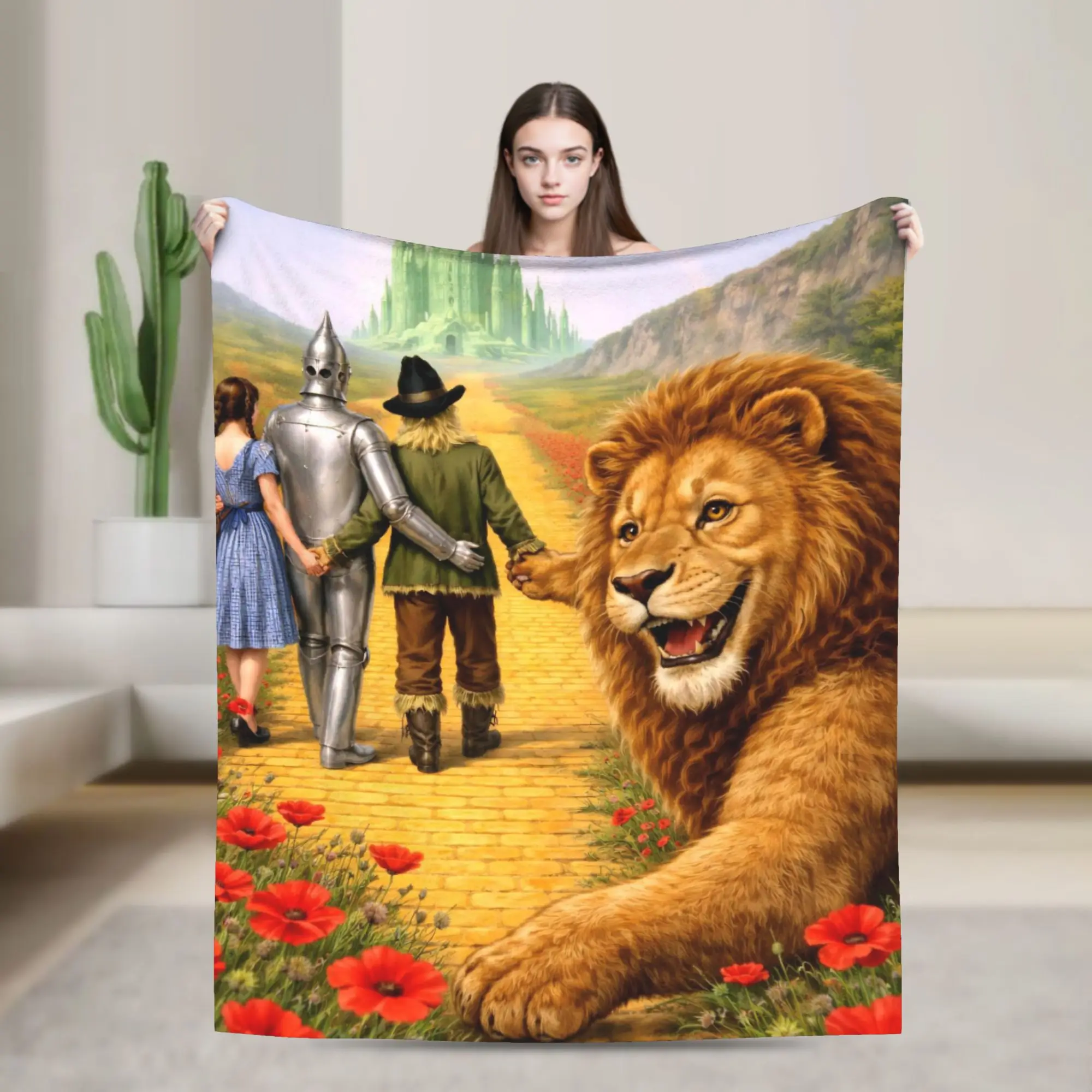 Wizards of Ozs Movie Blanket Summer Air Conditioning Cowardly Dorothy Tin Toto Warm Throw Blanket for Couch Plush Thin Quilt
