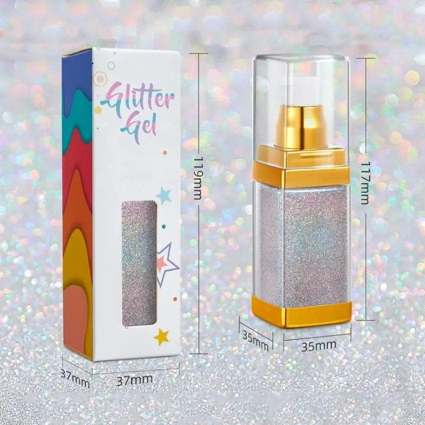 9-Farben-Privat-Label-Glitzerspray, langlebiger, wasserfester, kleberfreier Gel-Lidschatten mit glitzerndem individuellem Logo, Make-up-Großhandel