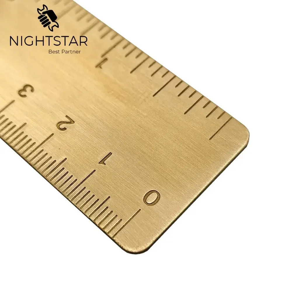 12cm Brass Ruler Metal Copper Bookmark Straight Ruler for Traveler Notebook School Office Tool In Inch/cm Vintage