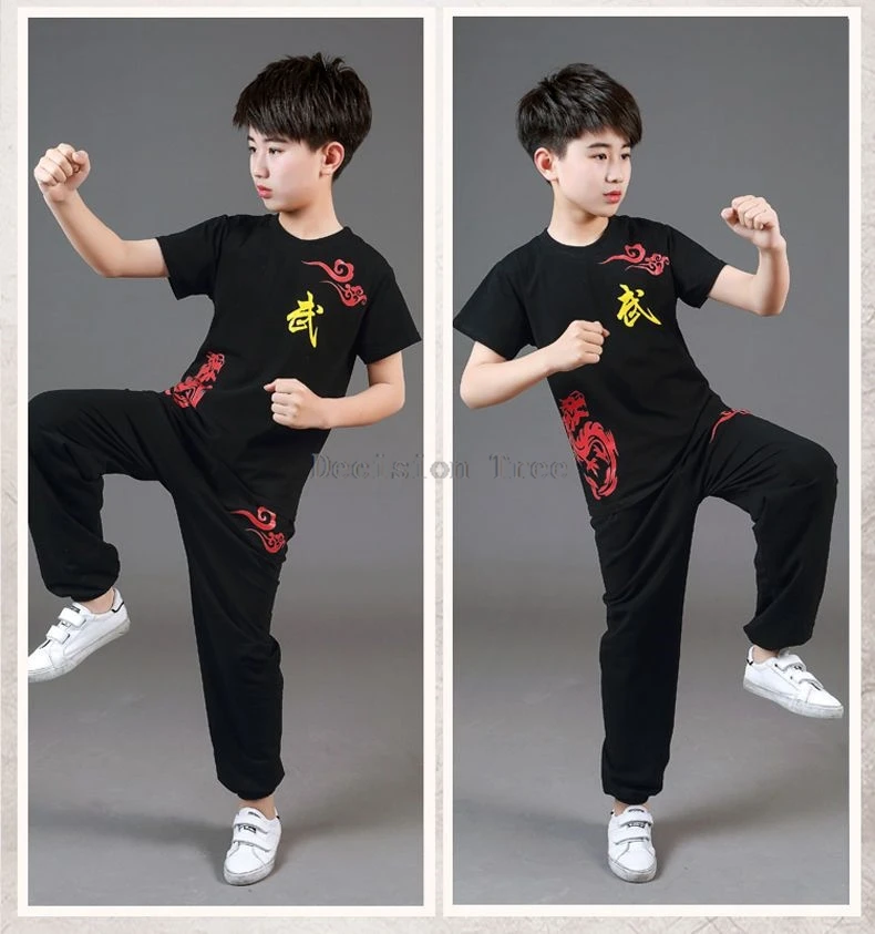 2024 children sanda martial arts garment unisex chinese embroidery creative kungfu outfit stage performance competition uniform