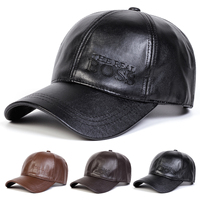 Men The Real Boss Letter Imprint Baseball Cap PU Leather Hip Hop Snapback Hat Mens Trucker Caps Adjustable Sun Hats