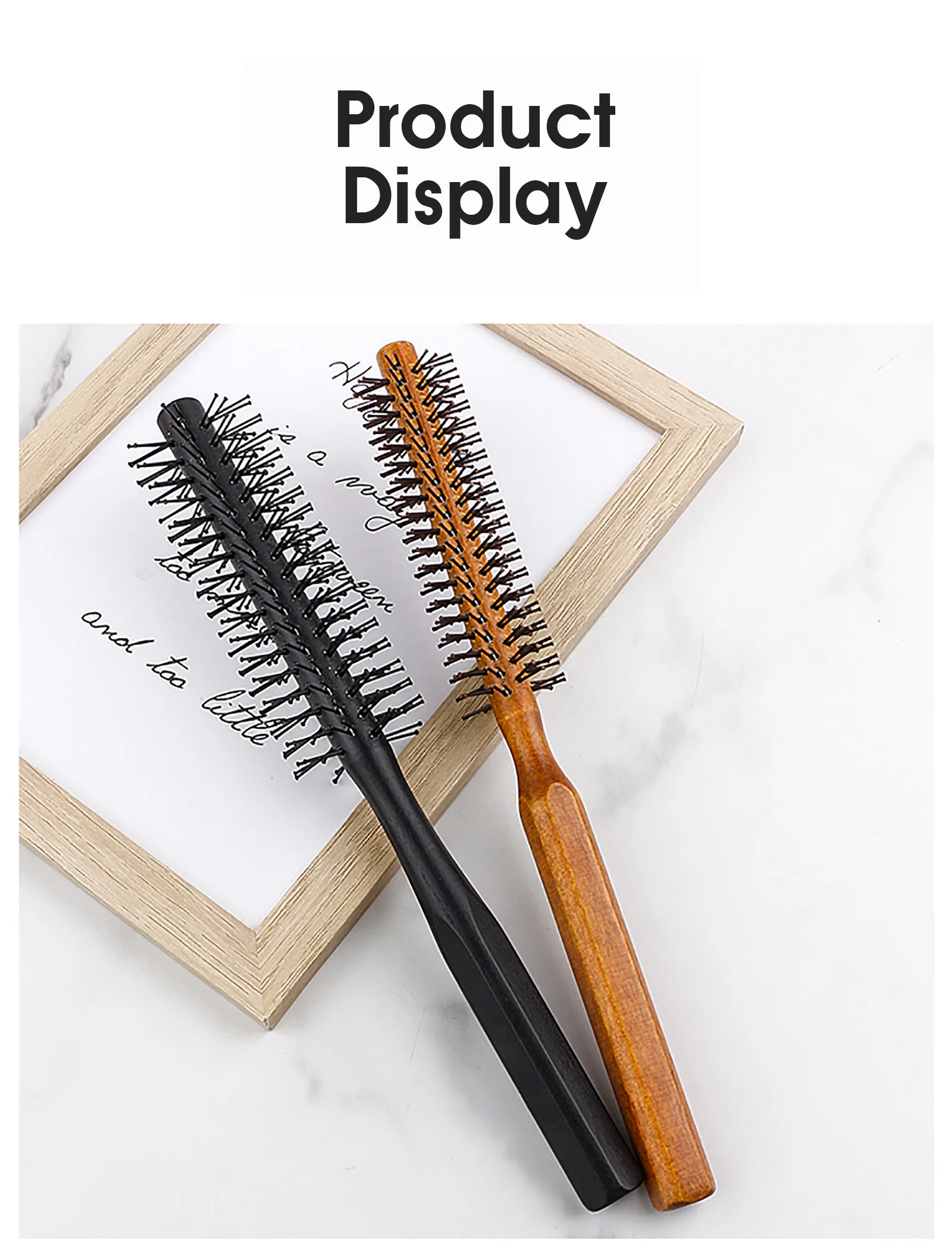 2-teiliges Pro Mini Holz-Rollkamm-Set, Twist-Rundkamm, Salon-Lockenbürste für Volumen-Styling, Friseurwerkzeuge – Detail 18