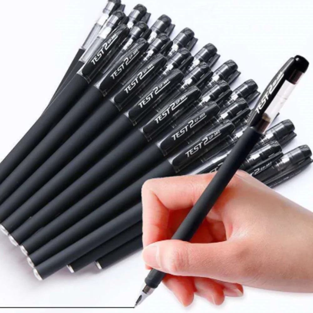 6PCS Gel Pen Neutral Pens Smooth Writing Fastdry 0.5mm Black Blue Red Color Replacable Refill Office School Stationery Supplies