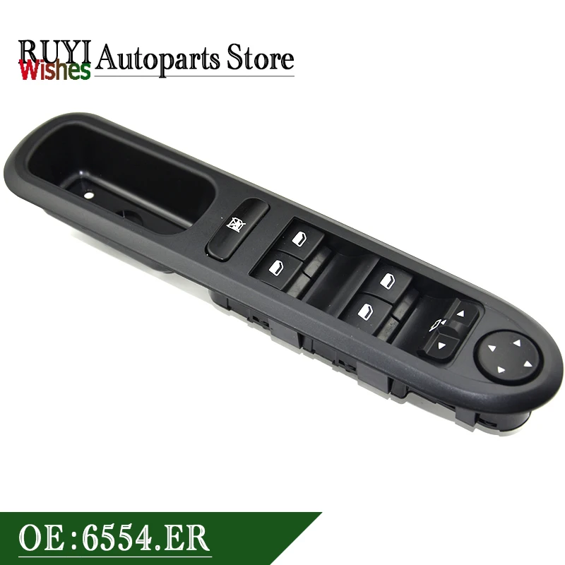 6554.ER New Front Left Side Power Window Control Switch 96468704XT For Peugeot 407 SW 2004-2010 6554ER 6554 ER